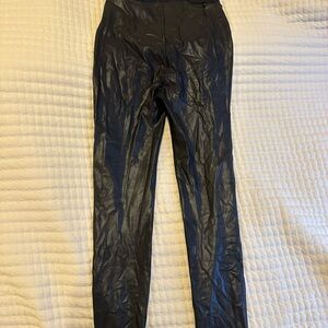 Spanx Maternity Black Faux Leather Pants